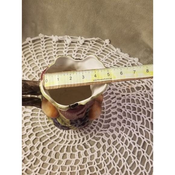 Home Interiors Sonoma Villa Fall Fruit Pitcher Hand Painted Glazed Earthenware - Picture 12 of 12